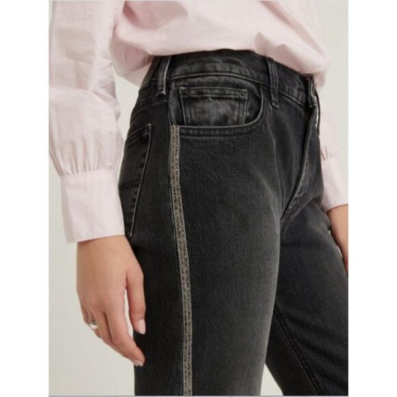 ⭐Lucky Brand Sienna Slim Boyfriend Jean 00/24 Women Mid Rise Metallic Stripes⭐ - Picture 6 of 12